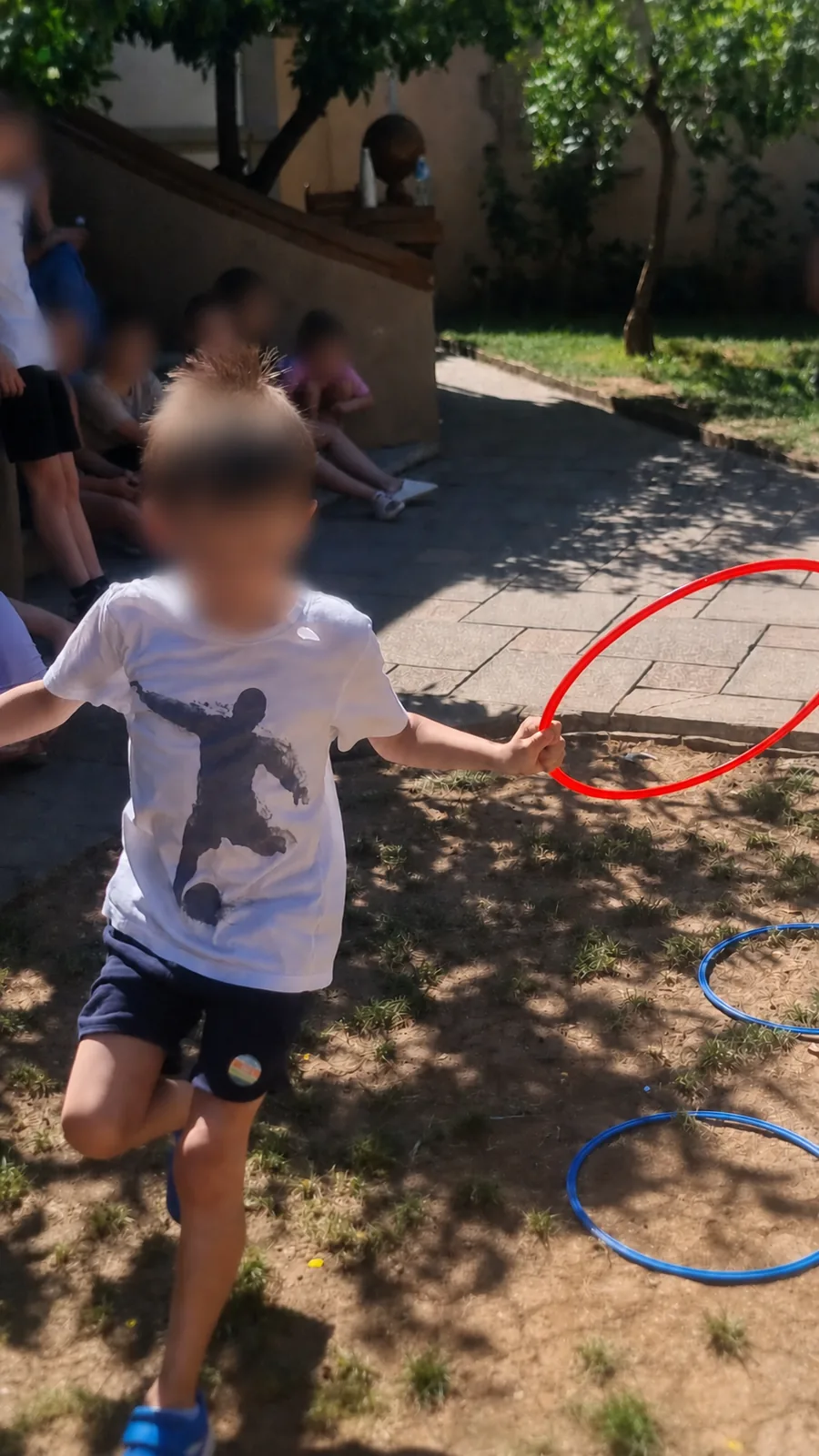 Child completing an activity course at LU-EM Summer Camp in Tirana